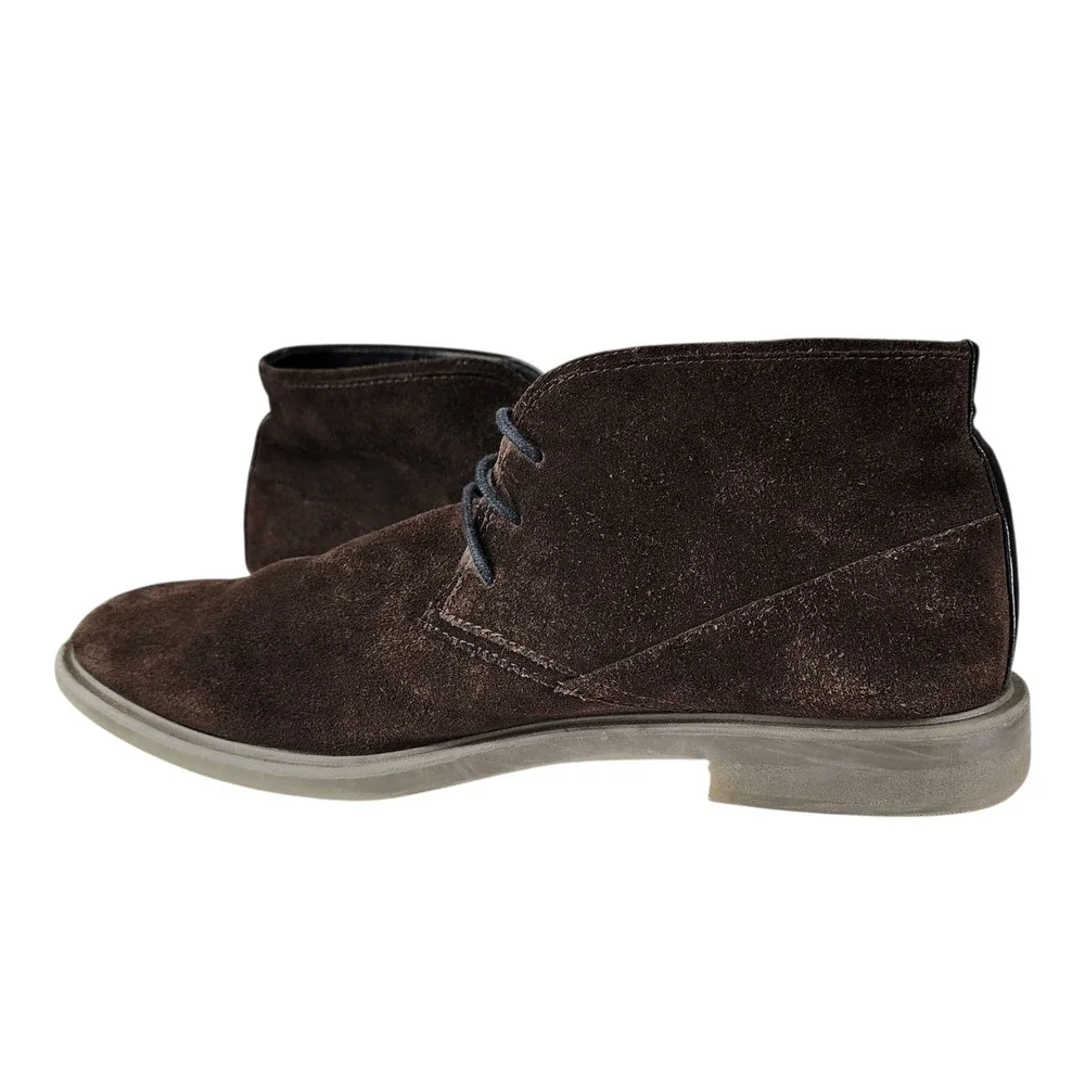 Calvin Klein Chukka Boots sz 13 Men Ulysses Brown Suede‎ Leather Lace Up Desert